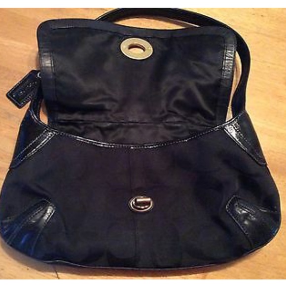 COACH Logo C Black Leather BAG hangtag Authentic - Picture 6 of 9